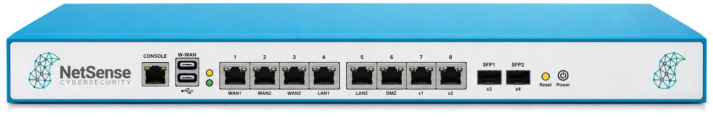 NetSense Edge Extreme 6P appliance, front and rear