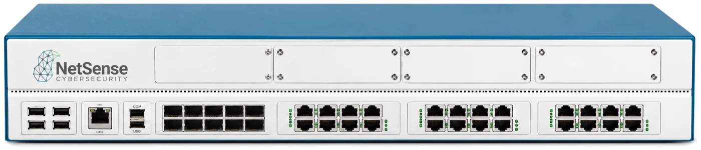 NetSense Edge Extreme 8P4X appliance, front and rear