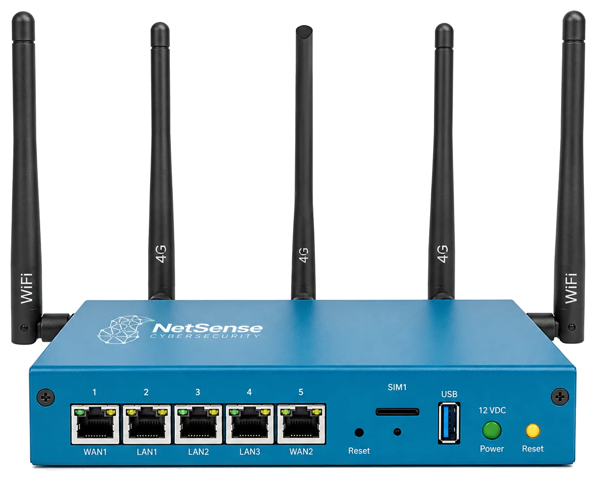 NetSense Edge Lite C1 appliance, front and rear