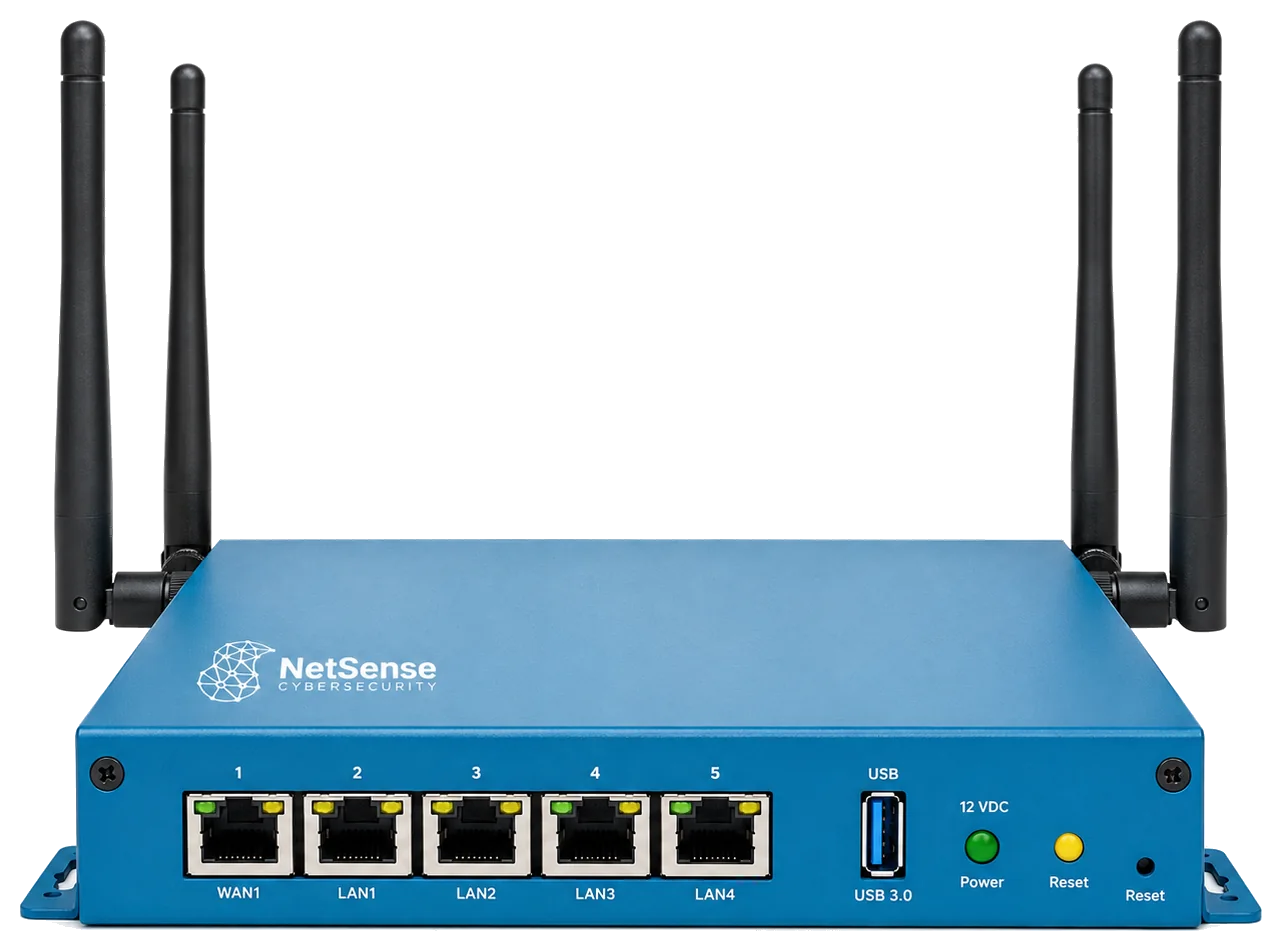 NetSense Edge Pro appliance, front and rear